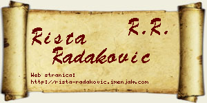 Rista Radaković vizit kartica